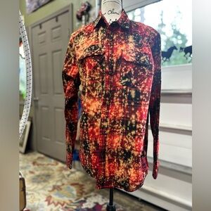 Vibrant Red and Black Casual Men's Shirt